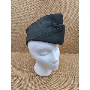 Vintage Military Style Garrison Cap Army Green Unisex size 7&3/8